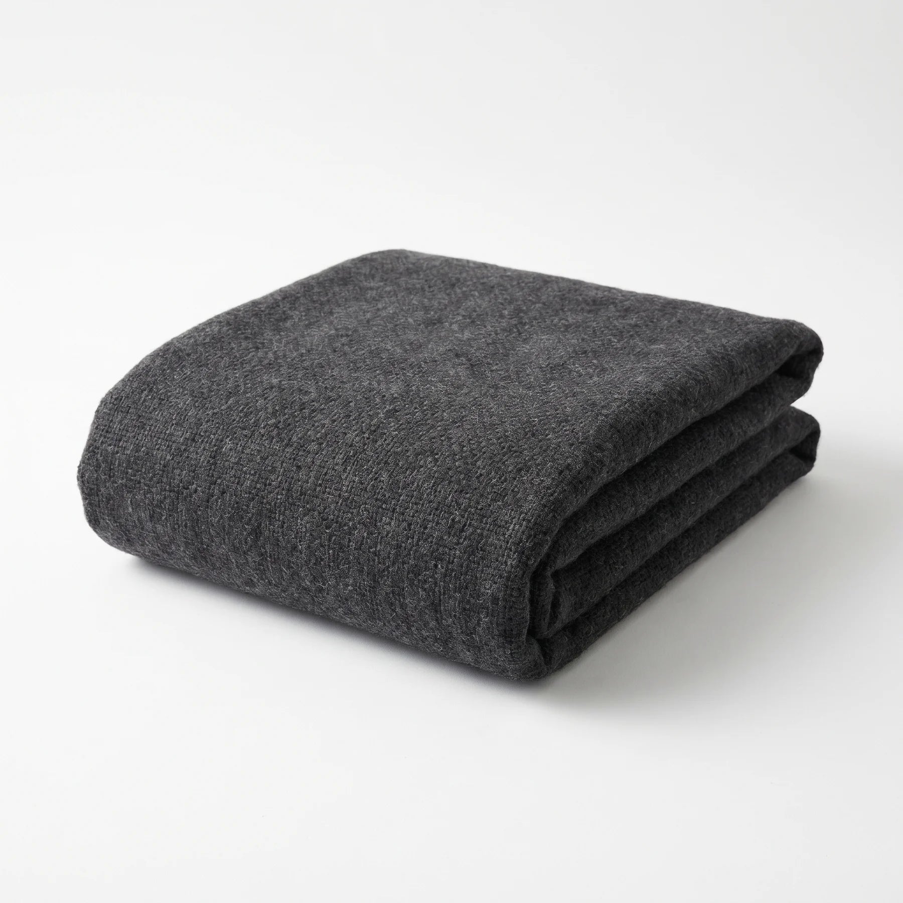 Charcoal Wool Throw Blanket