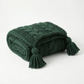 Forest Green Chunky Knit Throw