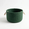 Forest Green Felted Wool Basket