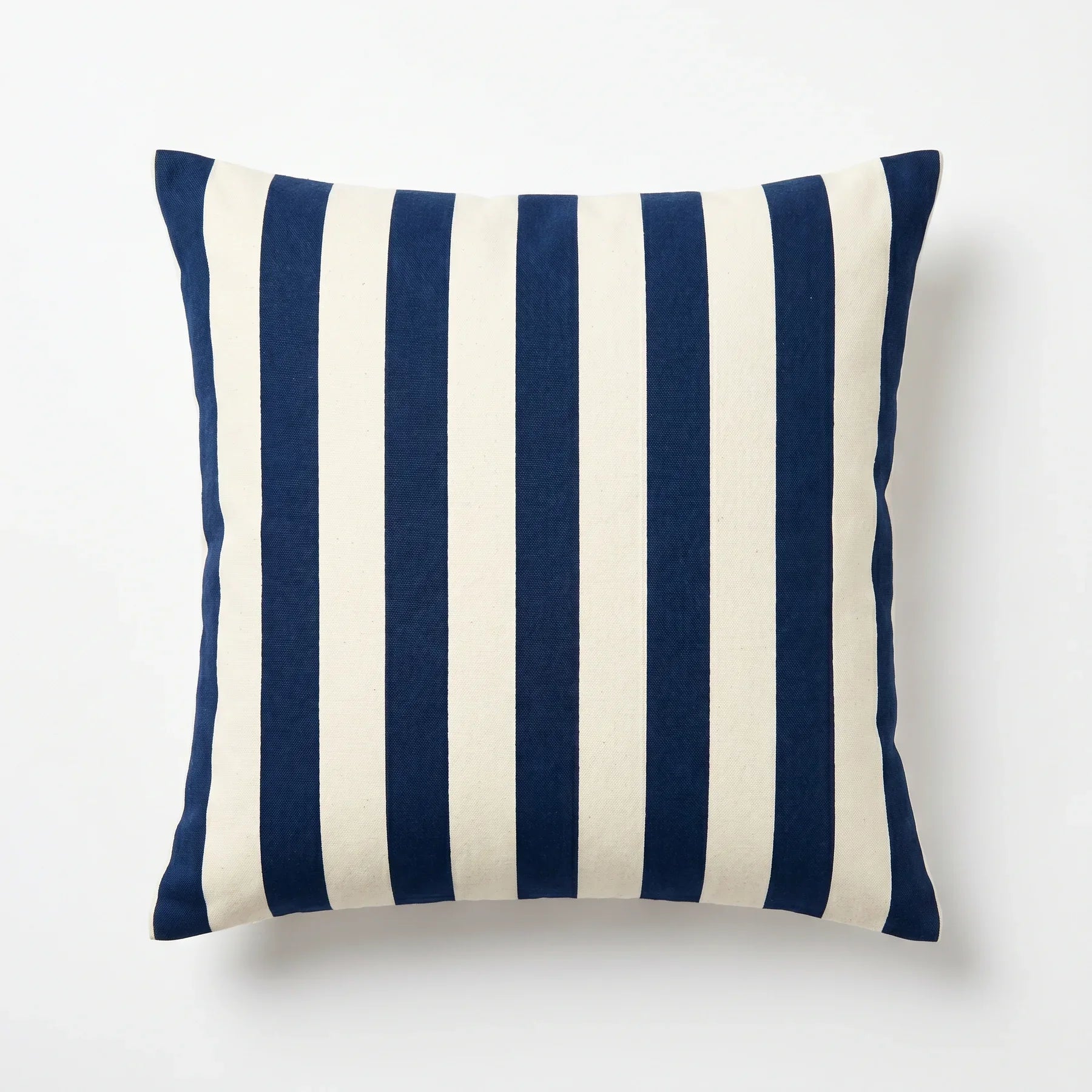 Navy Striped Cotton Cushion 45x45