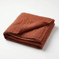 Rust Stonewashed Linen Bed Blanket