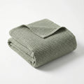 Sage Waffle Cotton Throw