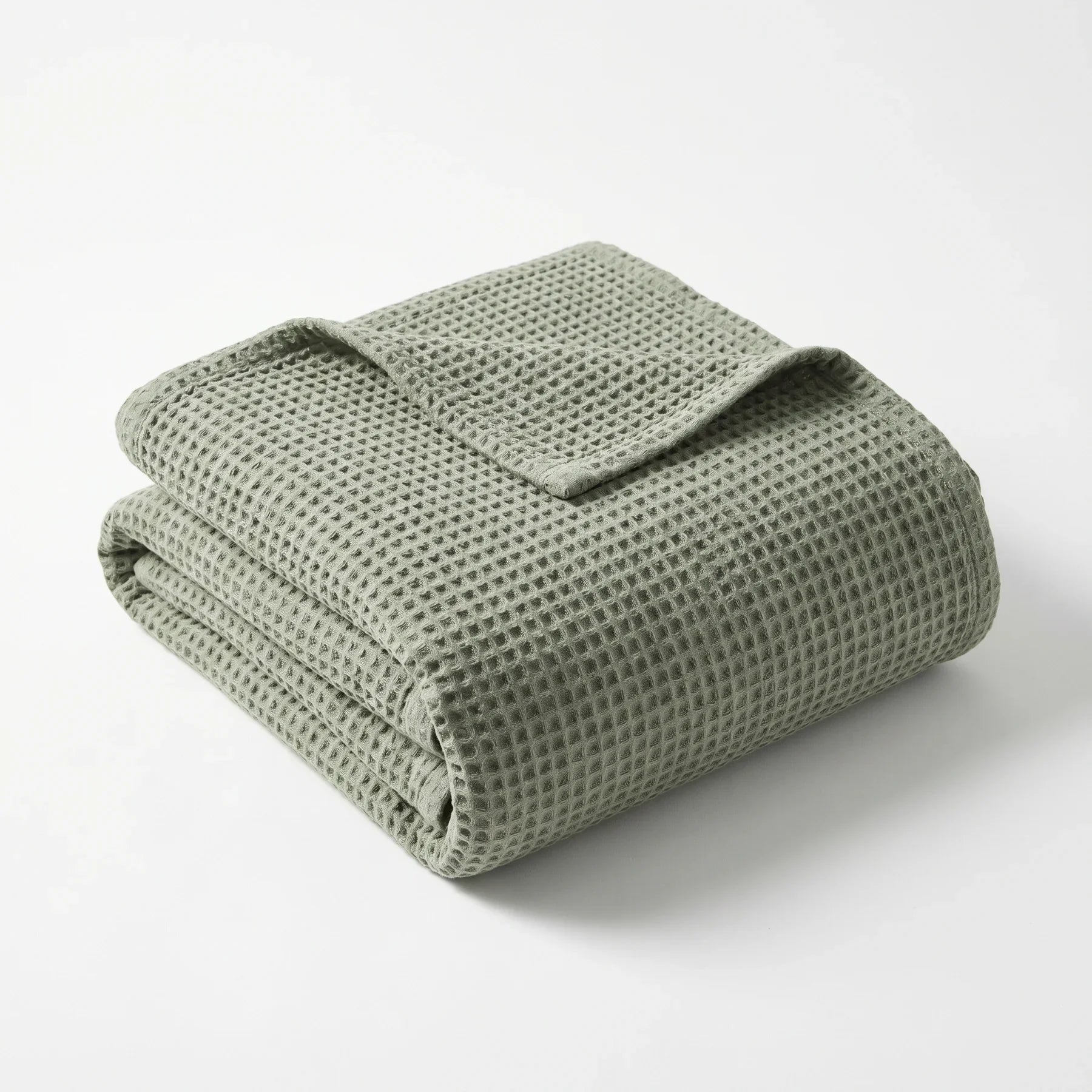 Sage Waffle Cotton Throw